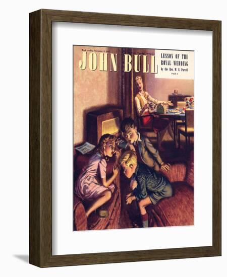 John Bull, Teatime Tea Time Listening To the Radios Mothers Magazine, UK, 1947-null-Framed Giclee Print