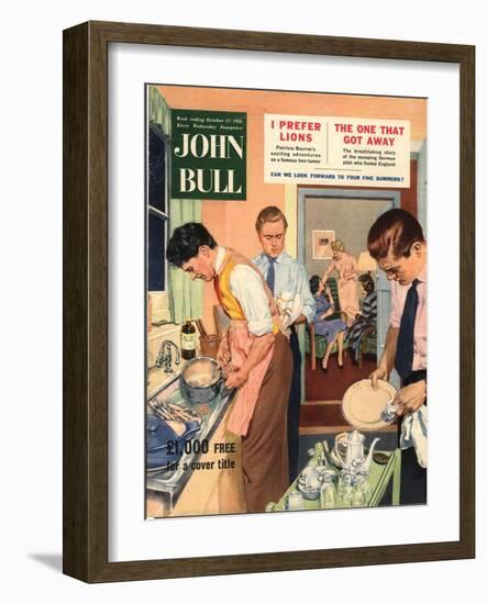 John Bull, Washing Up Dishes Magazine, UK, 1956-null-Framed Giclee Print
