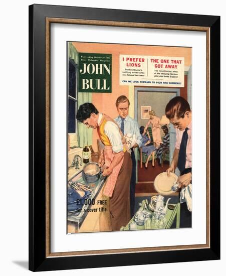 John Bull, Washing Up Dishes Magazine, UK, 1956-null-Framed Giclee Print