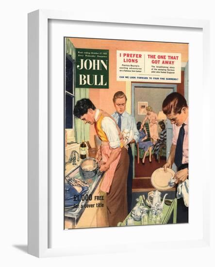 John Bull, Washing Up Dishes Magazine, UK, 1956-null-Framed Giclee Print