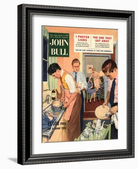 John Bull, Washing Up Dishes Magazine, UK, 1956-null-Framed Giclee Print