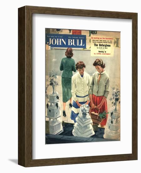 John Bull, Women Friends Weddings Cakes Window Shopping Dreaming Magazine, UK, 1957-null-Framed Giclee Print