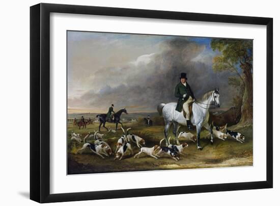 John Burgess of Clipstone, Nottinghamshire, on a Favourite Horse, with His Harriers-John Ferneley-Framed Giclee Print