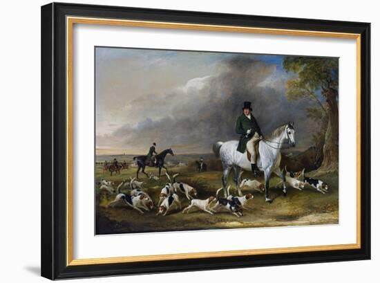 John Burgess of Clipstone, Nottinghamshire, on a Favourite Horse, with His Harriers-John Ferneley-Framed Giclee Print