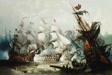 The Battle of Trafalgar-John Callow-Framed Premier Image Canvas