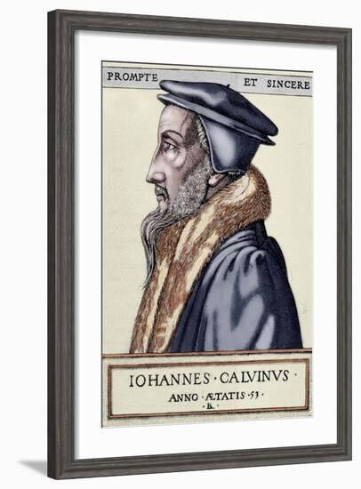 John Calvin (1509 1564). French Theologian and Pastor During the Protestant Reformation-null-Framed Giclee Print