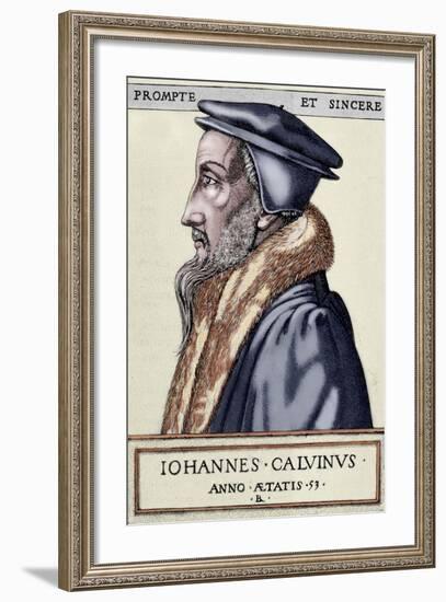 John Calvin (1509 1564). French Theologian and Pastor During the Protestant Reformation-null-Framed Giclee Print
