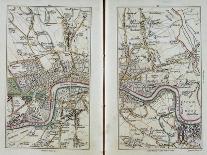 Map of East London, Plates 20-21, from 'Cary's Actual Survey of Middlesex', 1786-John Cary-Giclee Print
