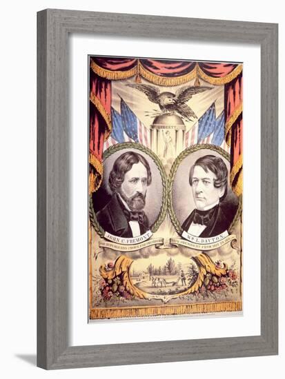 John Charles Fremont's Republican Party Poster, 1856 (Colour Litho)-American-Framed Giclee Print