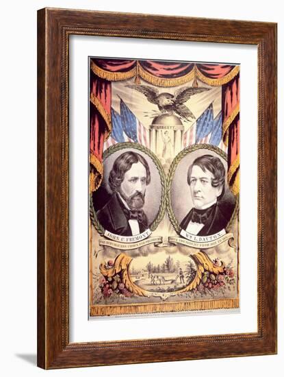 John Charles Fremont's Republican Party Poster, 1856 (Colour Litho)-American-Framed Giclee Print