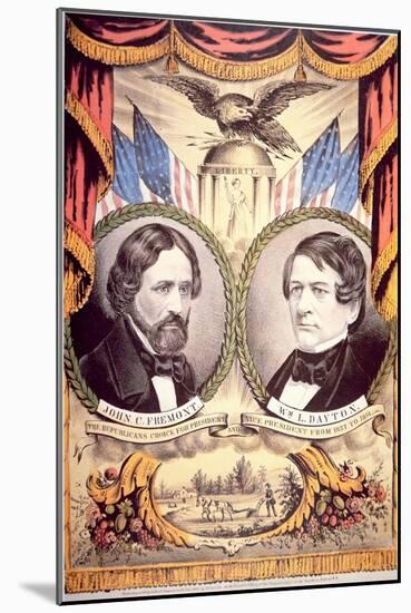 John Charles Fremont's Republican Party Poster, 1856 (Colour Litho)-American-Mounted Giclee Print