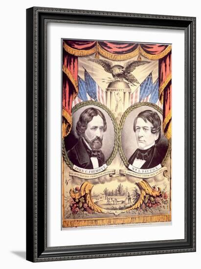 John Charles Fremont's Republican Party Poster, 1856 (Colour Litho)-American-Framed Giclee Print