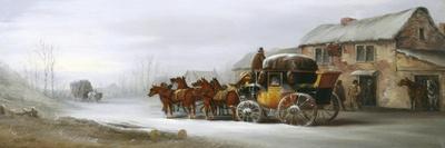 A Stagecoach Settting Out-John Charles Maggs-Giclee Print