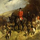 Mr and Mrs Lewis Priestman on Hunters with the Braes of Derwent Hunt in a Landscape-John Charlton-Giclee Print