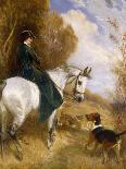 Mr and Mrs Lewis Priestman on Hunters with the Braes of Derwent Hunt in a Landscape-John Charlton-Giclee Print