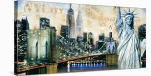 New York City III-John Clarke-Stretched Canvas