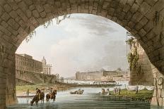 Panorama of the River Seine Seen from Beneath the Pont Neuf Looking West Towards the Louvre-John Claude Nattes-Giclee Print