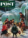 "Apres Ski Bonfire" Saturday Evening Post Cover, February 23, 1952-John Clymer-Giclee Print