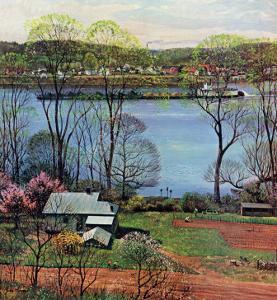 "Ohio River in April," April 15, 1961 by John Clymer