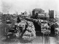 Trains Full of Cotton in Texas-John D. Roberts-Framed Premier Image Canvas