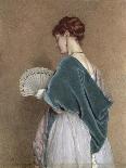 Woman with a Fan, 1871 (Pencil and W/C on Paper)-John Dawson Watson-Giclee Print