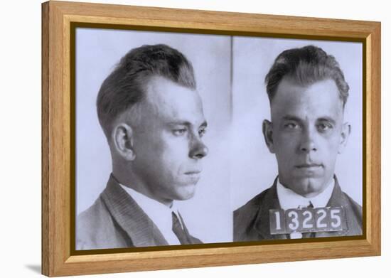 John Dillinger Mugshot, Ca. 1925-null-Framed Stretched Canvas