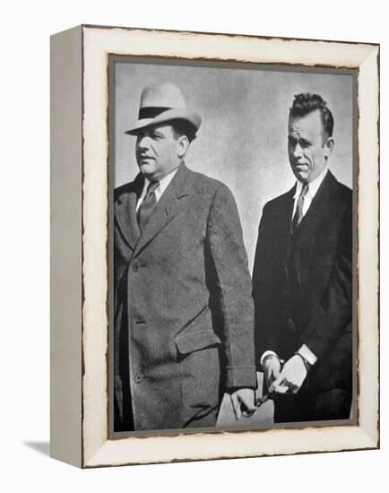 John Dillinger under Arrest in January 1934 (B/W Photo)-American Photographer-Framed Premier Image Canvas