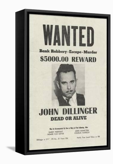 John Dillinger Wanted Poster-null-Framed Premier Image Canvas
