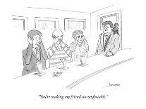 "You're making my friend uncomfortable." - New Yorker Cartoon-John Donohue-Premium Giclee Print