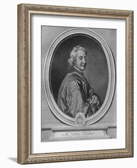 'John Dryden', c1700-Gerard Edelinck-Framed Giclee Print