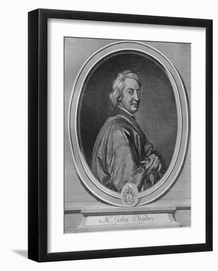 'John Dryden', c1700-Gerard Edelinck-Framed Giclee Print