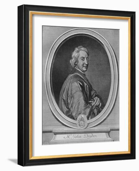 'John Dryden', c1700-Gerard Edelinck-Framed Giclee Print