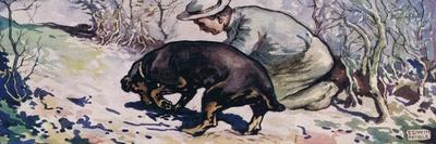 A Dog Helping a Man to Forage-John Edwin Noble-Giclee Print
