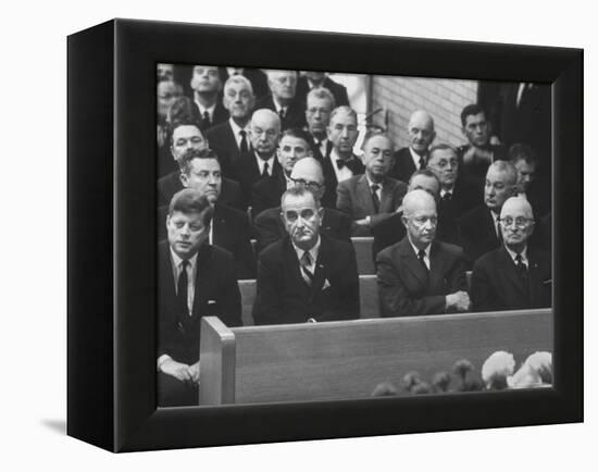 John F. Kennedy at Samuel Rayburn's Funeral-Michael Rougier-Framed Premier Image Canvas