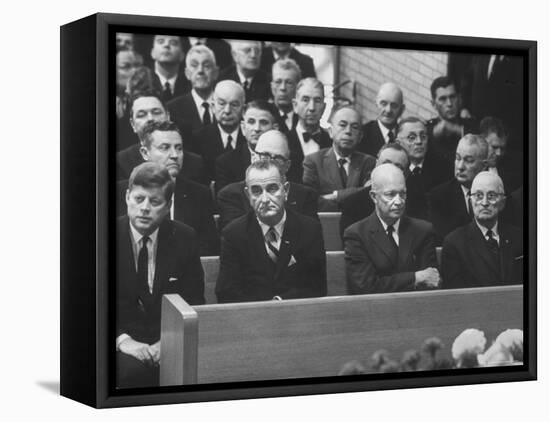 John F. Kennedy at Samuel Rayburn's Funeral-Michael Rougier-Framed Premier Image Canvas