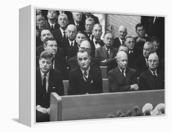 John F. Kennedy at Samuel Rayburn's Funeral-Michael Rougier-Framed Premier Image Canvas