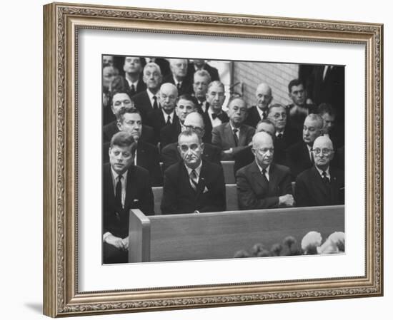 John F. Kennedy at Samuel Rayburn's Funeral-Michael Rougier-Framed Photographic Print