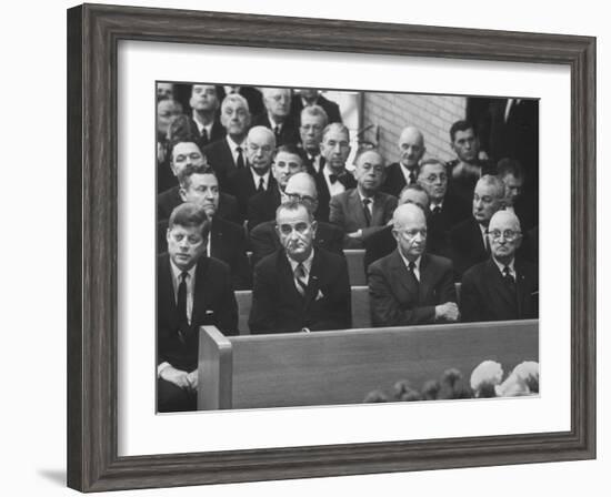 John F. Kennedy at Samuel Rayburn's Funeral-Michael Rougier-Framed Photographic Print