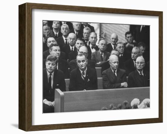 John F. Kennedy at Samuel Rayburn's Funeral-Michael Rougier-Framed Photographic Print