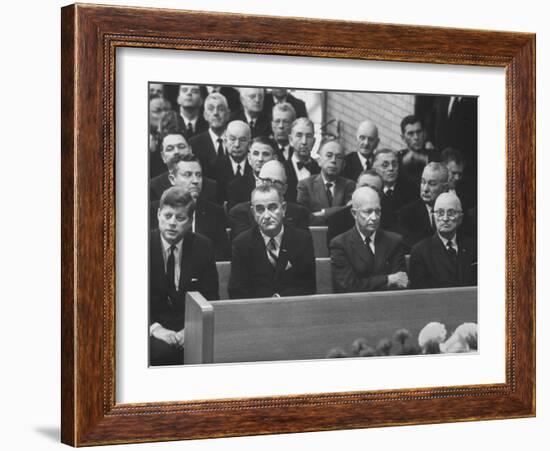 John F. Kennedy at Samuel Rayburn's Funeral-Michael Rougier-Framed Photographic Print