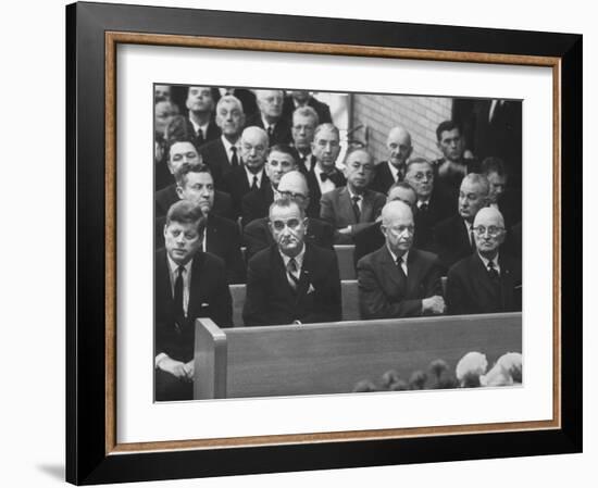 John F. Kennedy at Samuel Rayburn's Funeral-Michael Rougier-Framed Photographic Print