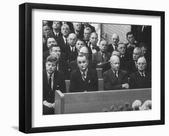 John F. Kennedy at Samuel Rayburn's Funeral-Michael Rougier-Framed Photographic Print