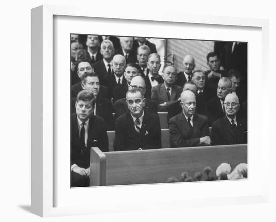 John F. Kennedy at Samuel Rayburn's Funeral-Michael Rougier-Framed Photographic Print