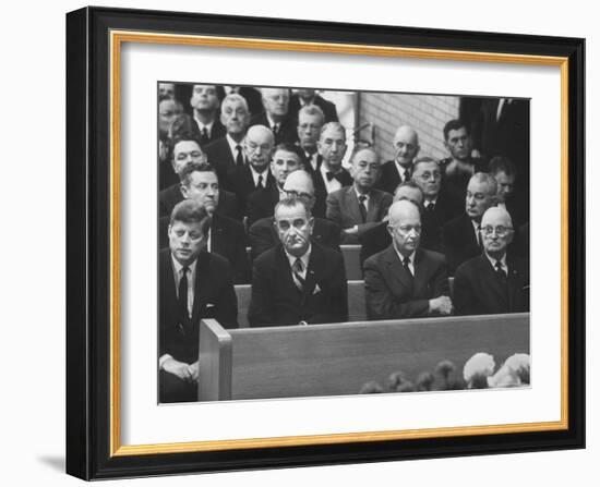 John F. Kennedy at Samuel Rayburn's Funeral-Michael Rougier-Framed Photographic Print