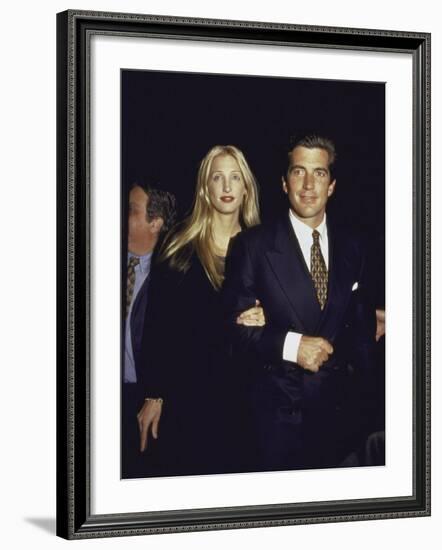 John F. Kennedy Jr. and Wife Carolyn at George Magazine's 2nd Anniversary Party-Dave Allocca-Framed Premium Photographic Print