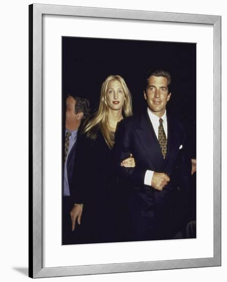 John F. Kennedy Jr. and Wife Carolyn at George Magazine's 2nd Anniversary Party-Dave Allocca-Framed Premium Photographic Print