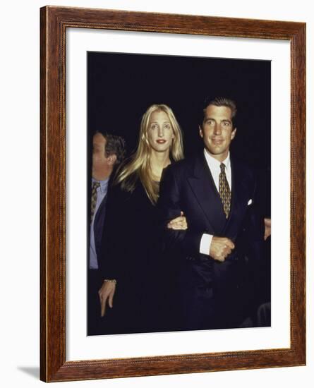 John F. Kennedy Jr. and Wife Carolyn at George Magazine's 2nd Anniversary Party-Dave Allocca-Framed Premium Photographic Print