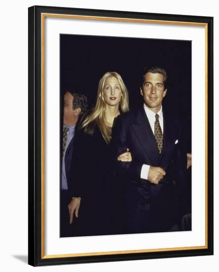 John F. Kennedy Jr. and Wife Carolyn at George Magazine's 2nd Anniversary Party-Dave Allocca-Framed Premium Photographic Print