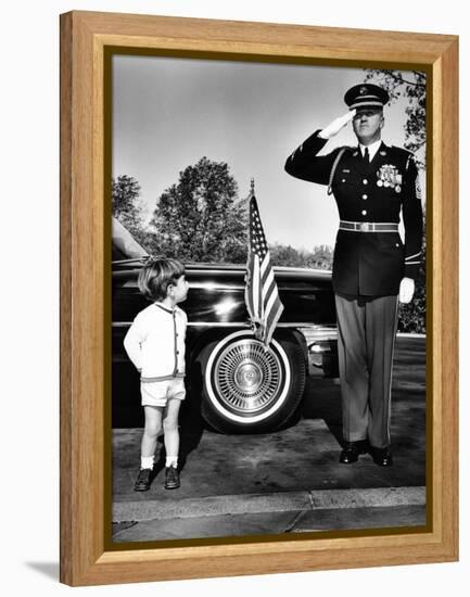 John F Kennedy Jr Look Up at Sgt-null-Framed Stretched Canvas