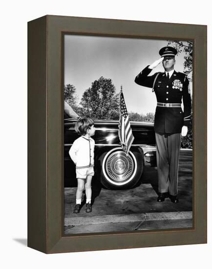 John F Kennedy Jr Look Up at Sgt-null-Framed Stretched Canvas